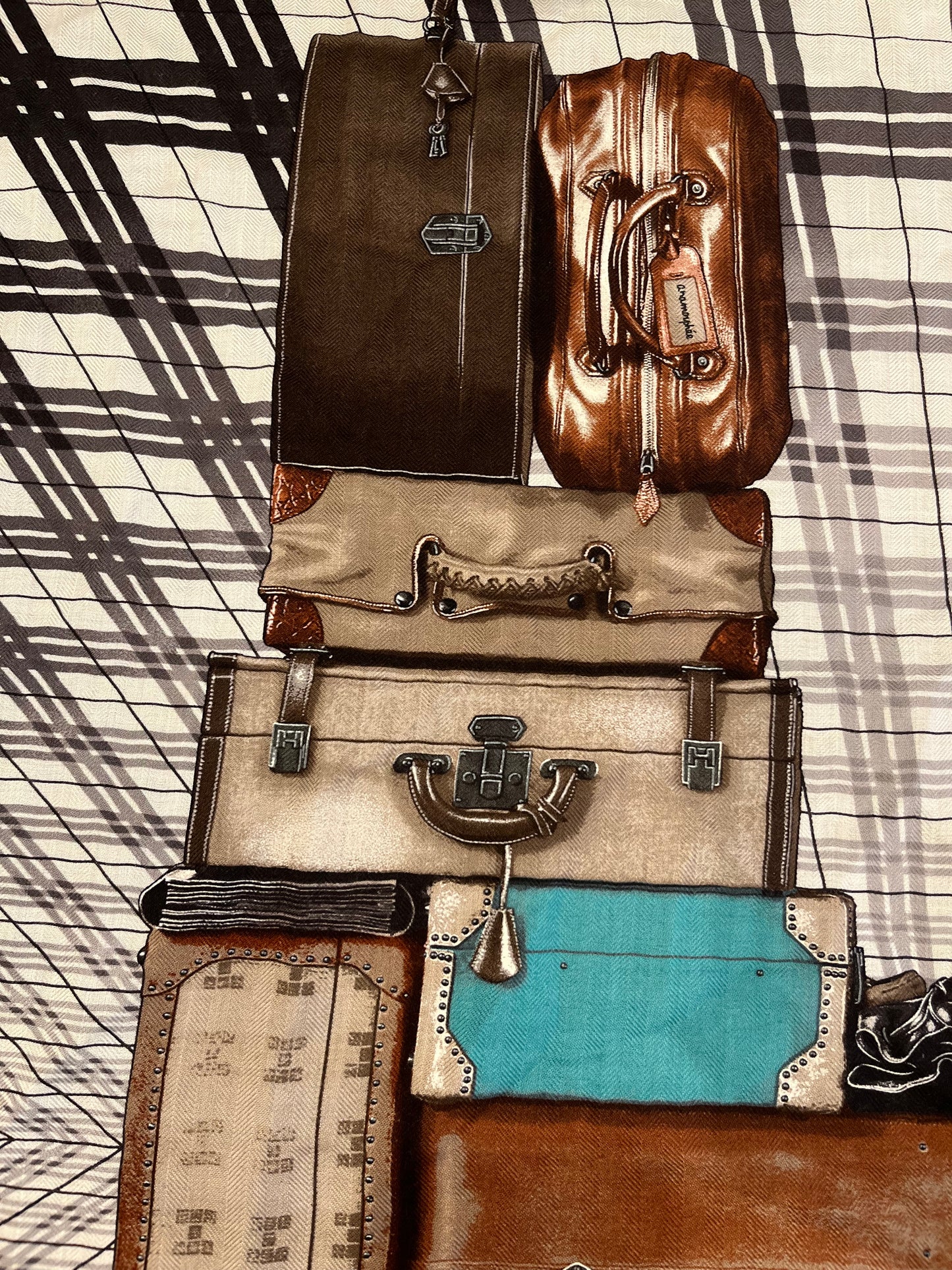 Hermès Carré 90 “En Voyage” (Cashmere & Silk 65/35)