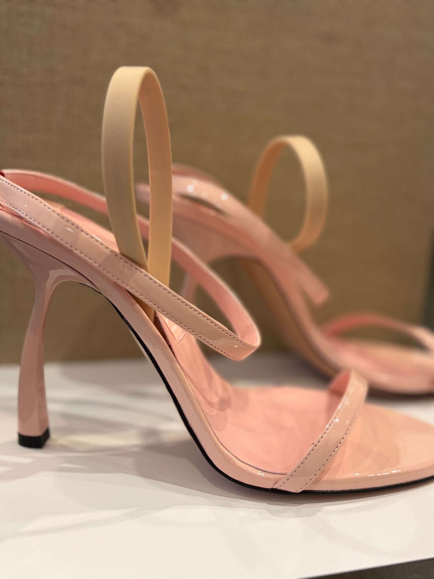 Piferi Blush Pink Patent Leather Ankle-Strap Sandals - 39