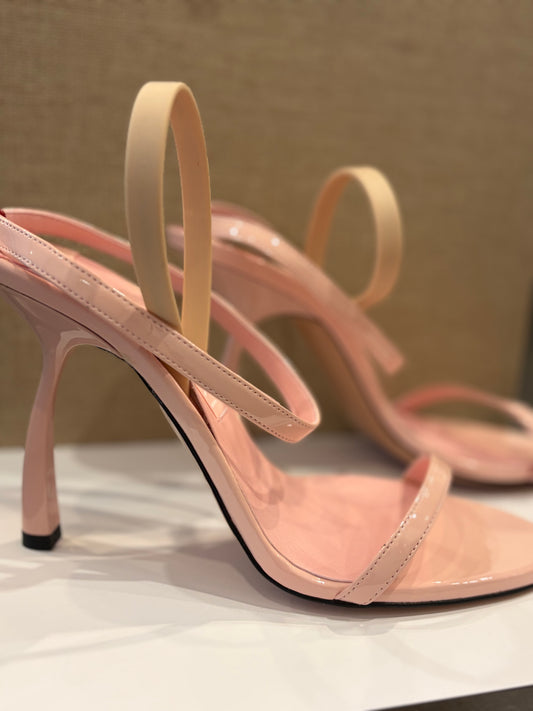 Piferi Blush Pink Patent Leather Ankle-Strap Sandals - 39