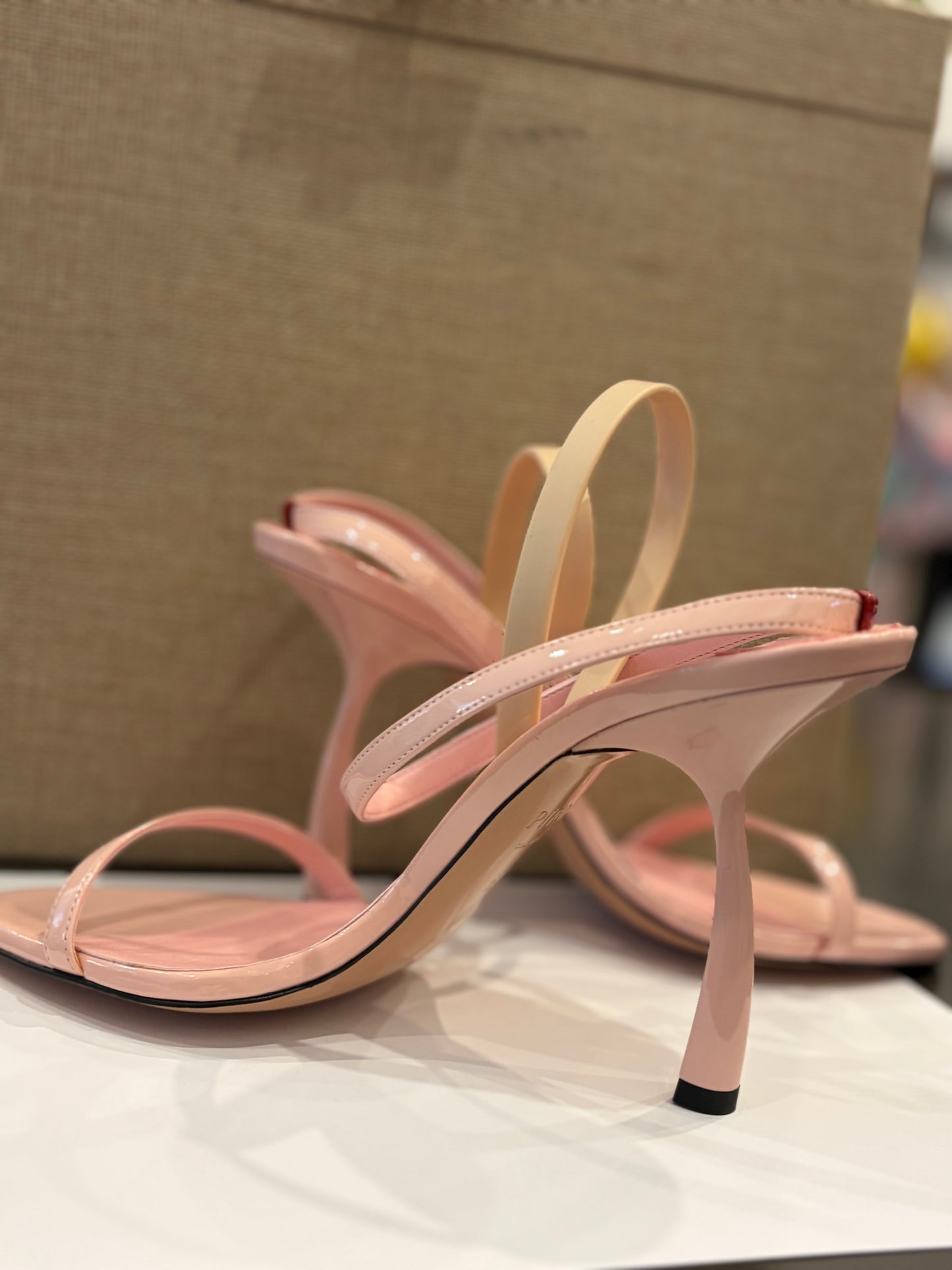 Piferi Blush Pink Patent Leather Ankle-Strap Sandals - 39