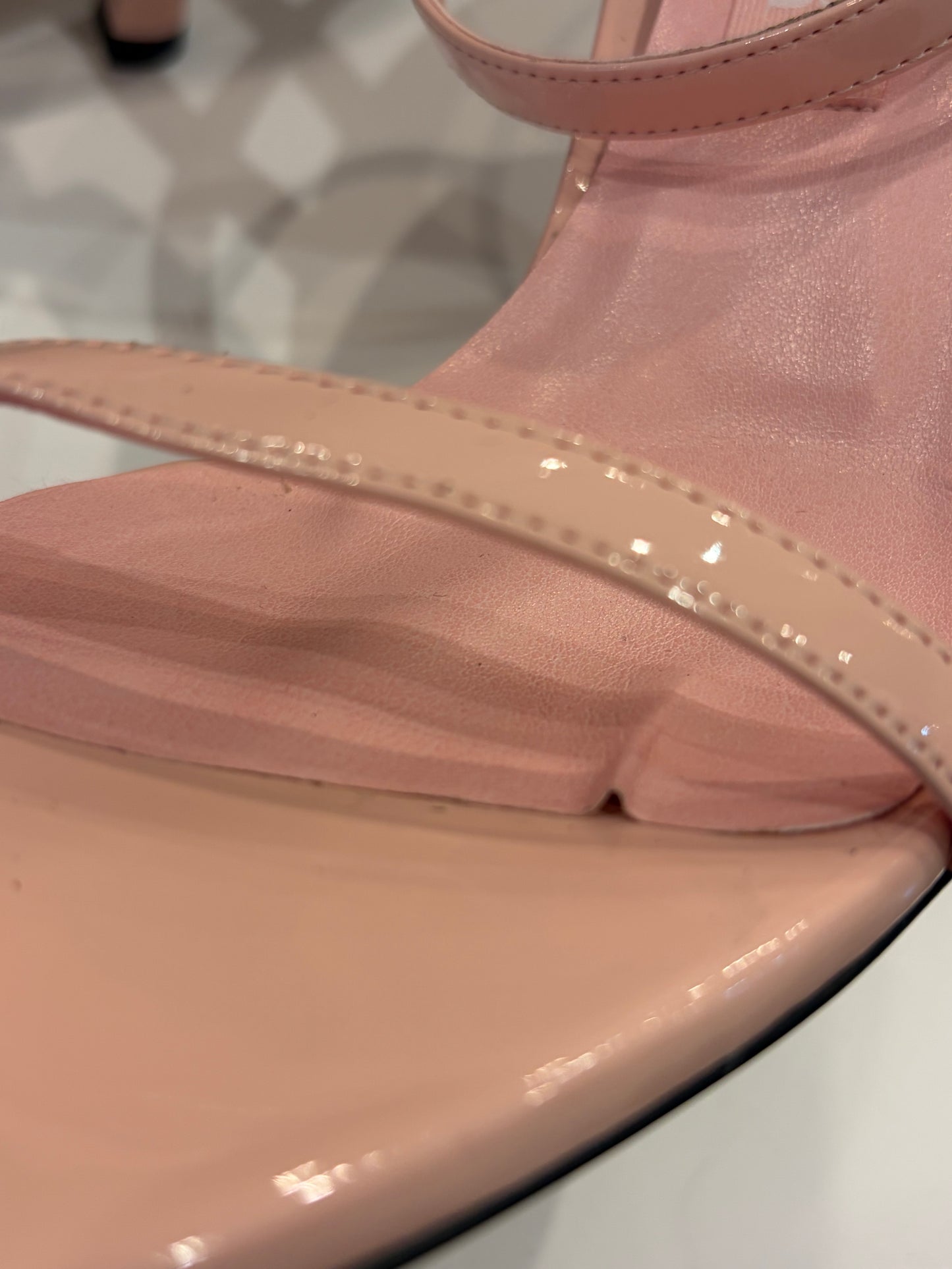 Piferi Blush Pink Patent Leather Ankle-Strap Sandals - 39