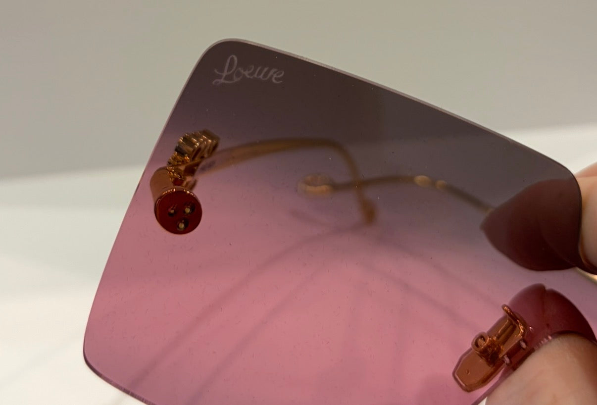 Loewe Oversized Rimpless Shield Sundglasses Pink Gradient
