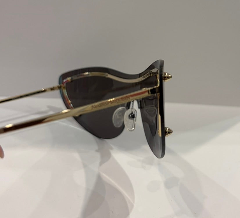 Alexander McQueen Spike Shield Sunglasses Black/Gold