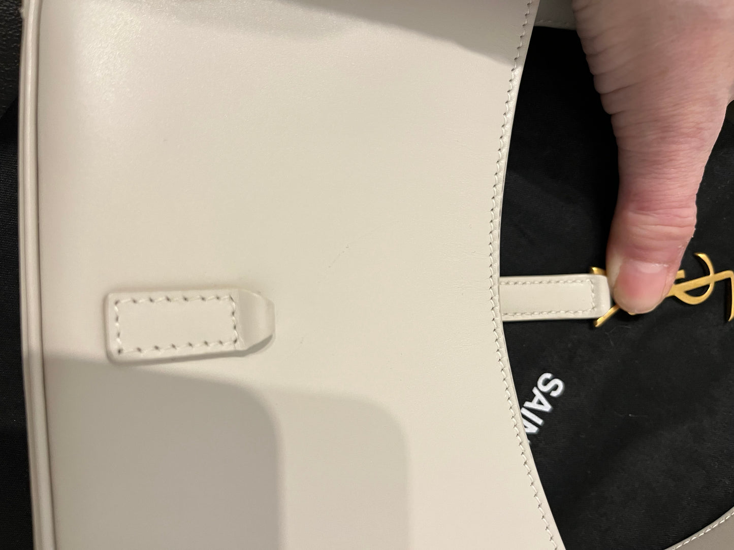 Saint Laurent Le 5 À 7 Mini Hobo Bag – Blanc Vintage with Gold Hardware