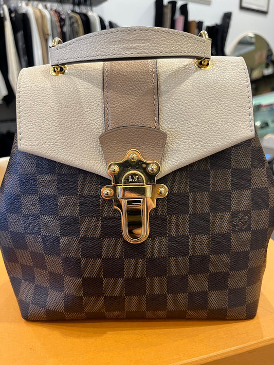 Louis Vuitton Clapton Backpack – Damier Ebene with Leather Flap