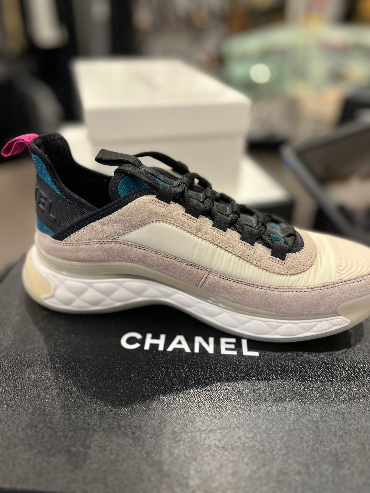 Chanel Technical Knit and Suede Running sneakers 39.5