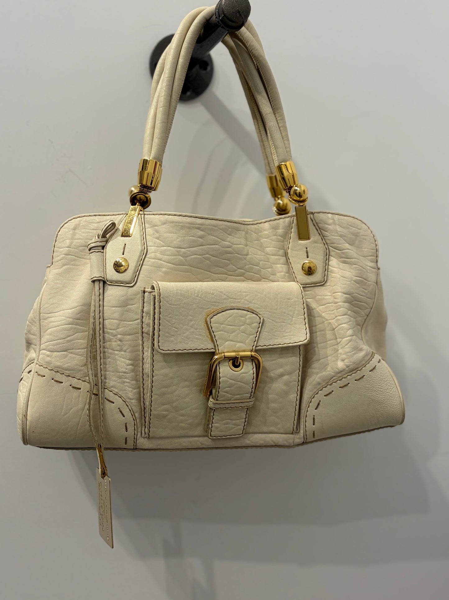 Dolce & Gabbana Anniversary XX Satchel white distressed white leather