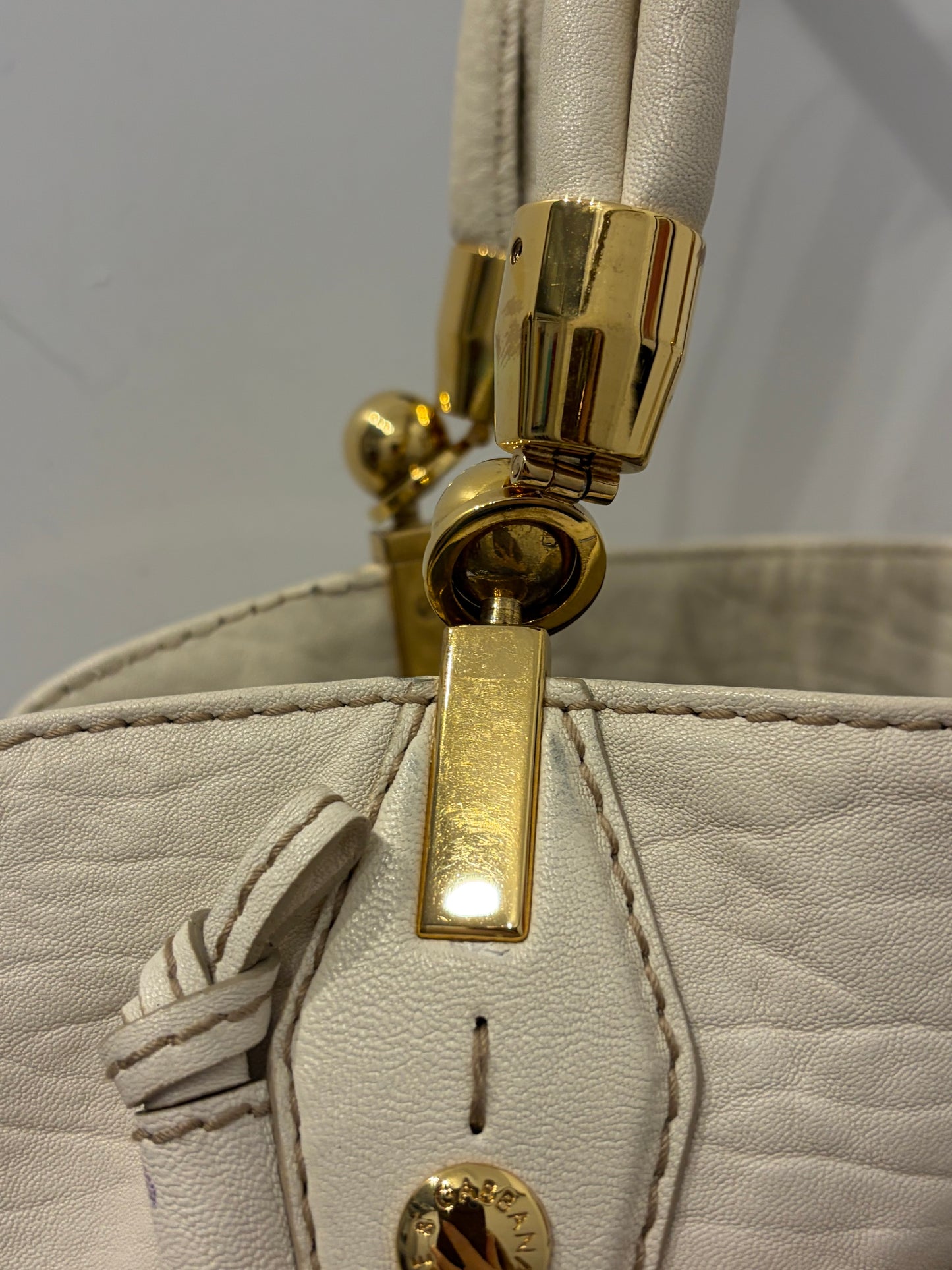 Dolce & Gabbana Anniversary XX Satchel white distressed white leather