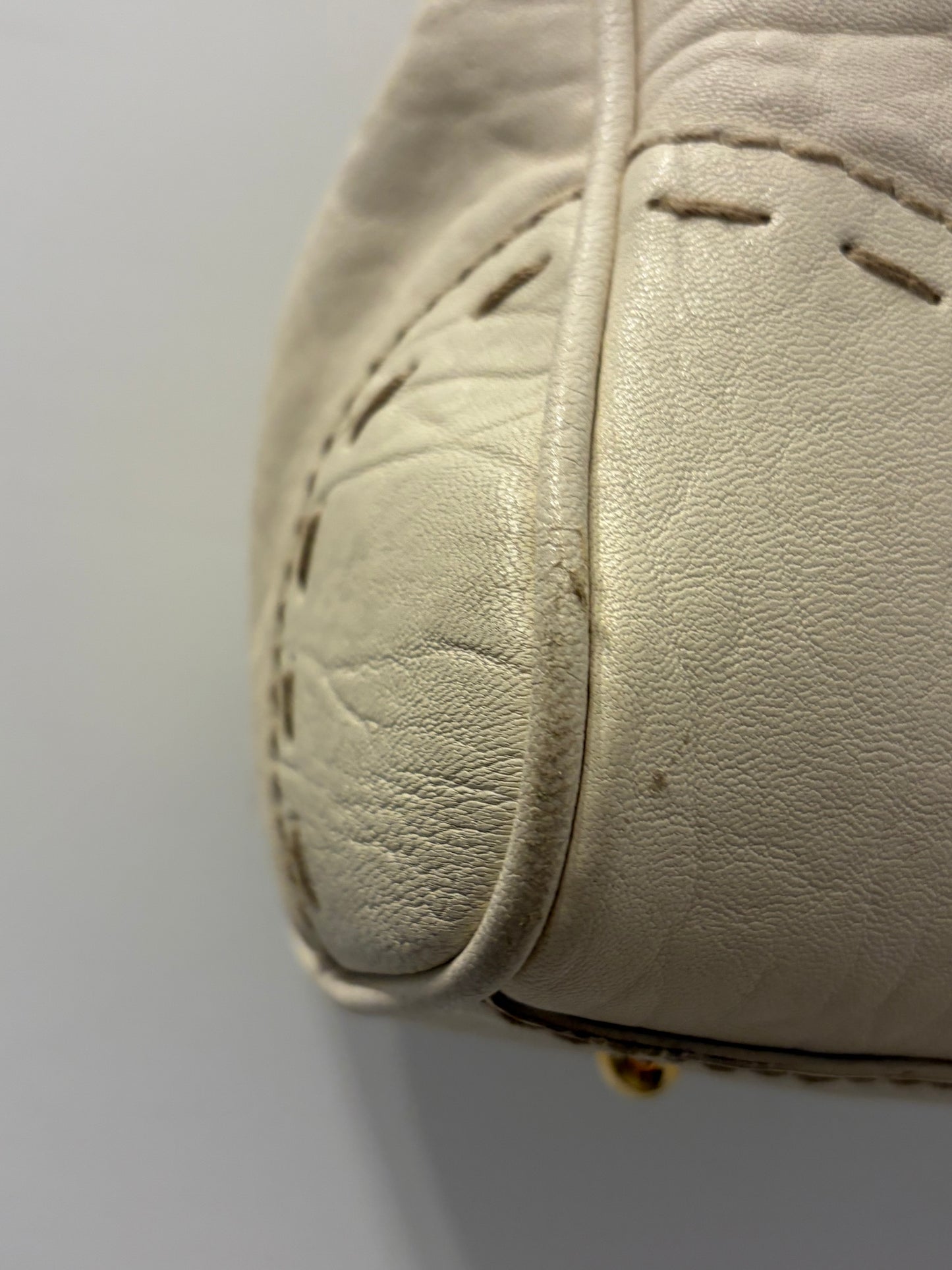 Dolce & Gabbana Anniversary XX Satchel white distressed white leather