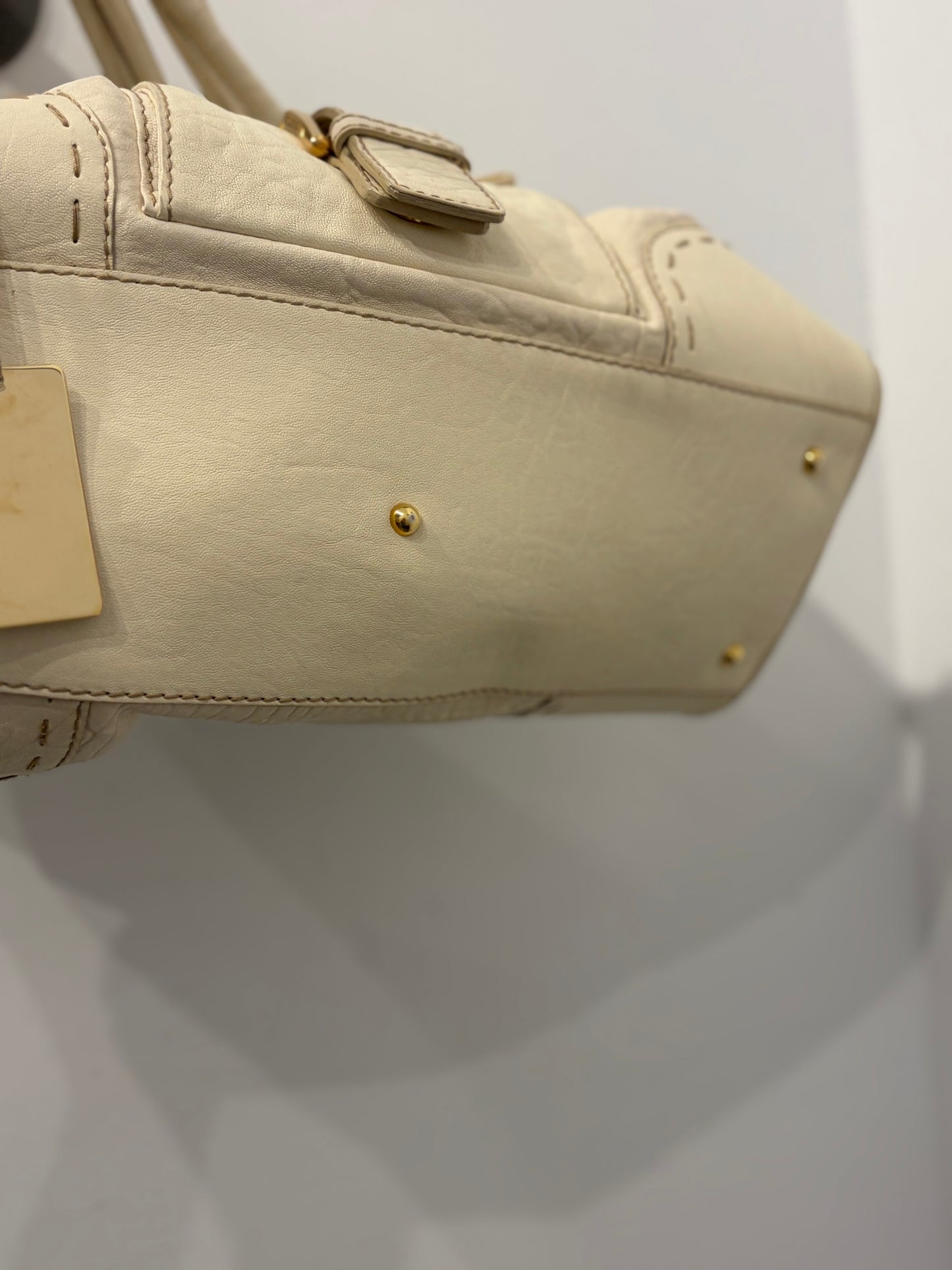 Dolce & Gabbana Anniversary XX Satchel white distressed white leather