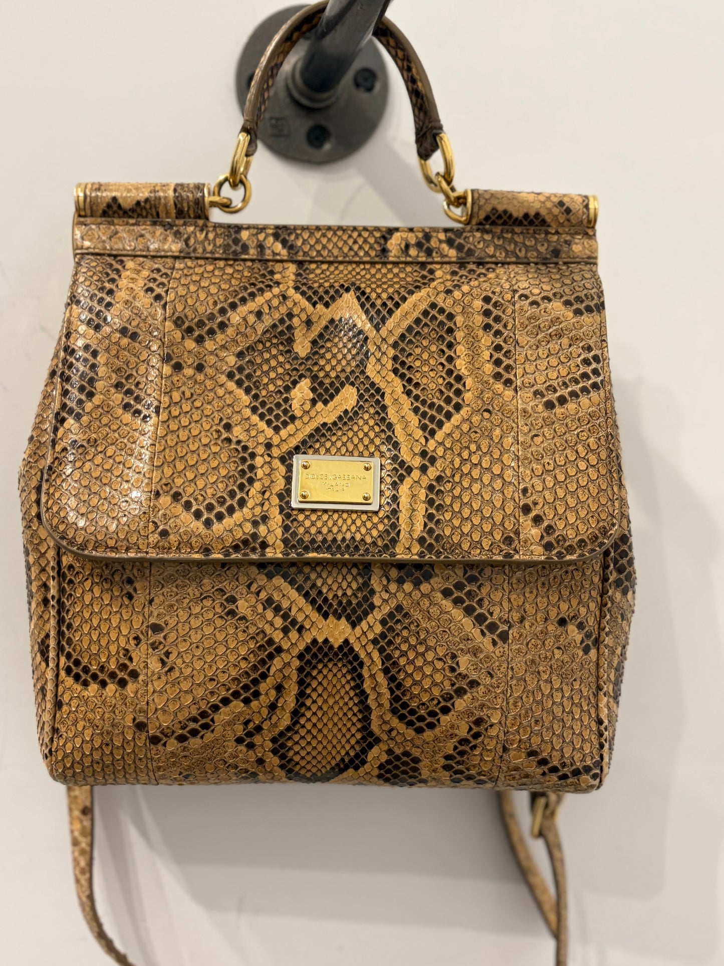 Dolce & Gabbana Vintage Python Snakeskin Satchel Bag