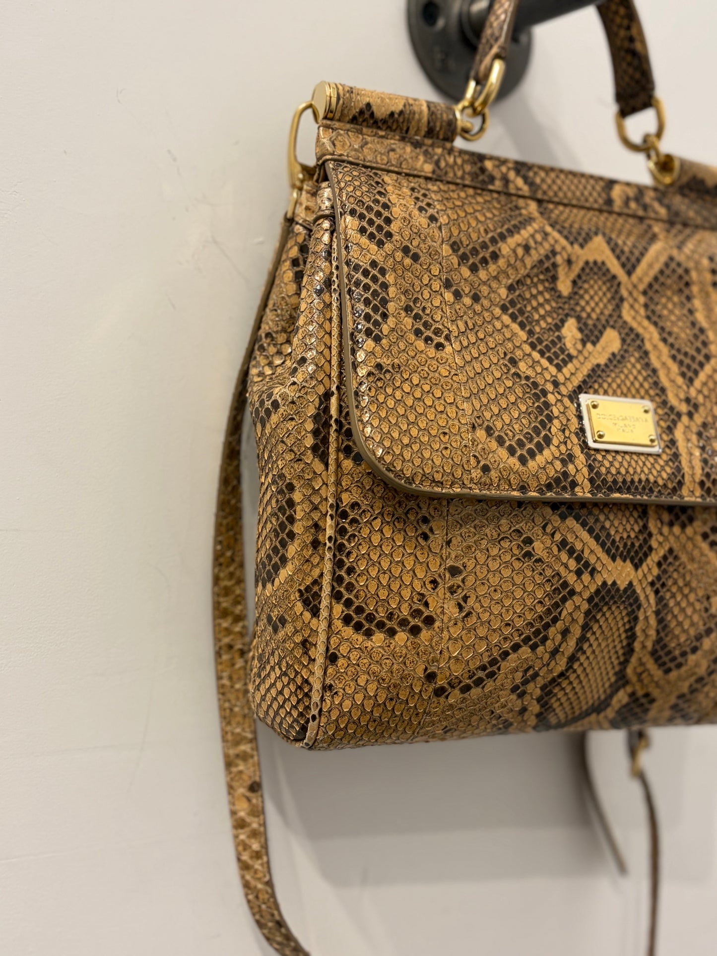 Dolce & Gabbana Vintage Python Snakeskin Satchel Bag