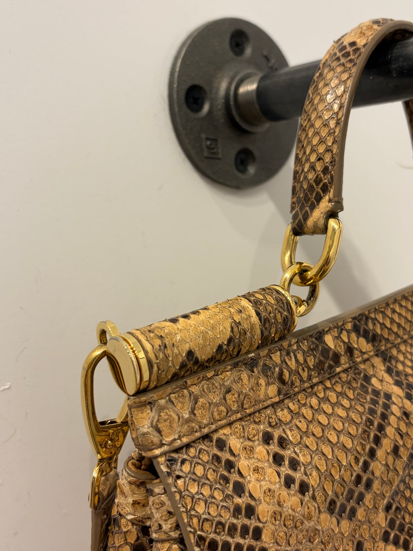 Dolce & Gabbana Vintage Python Snakeskin Satchel Bag