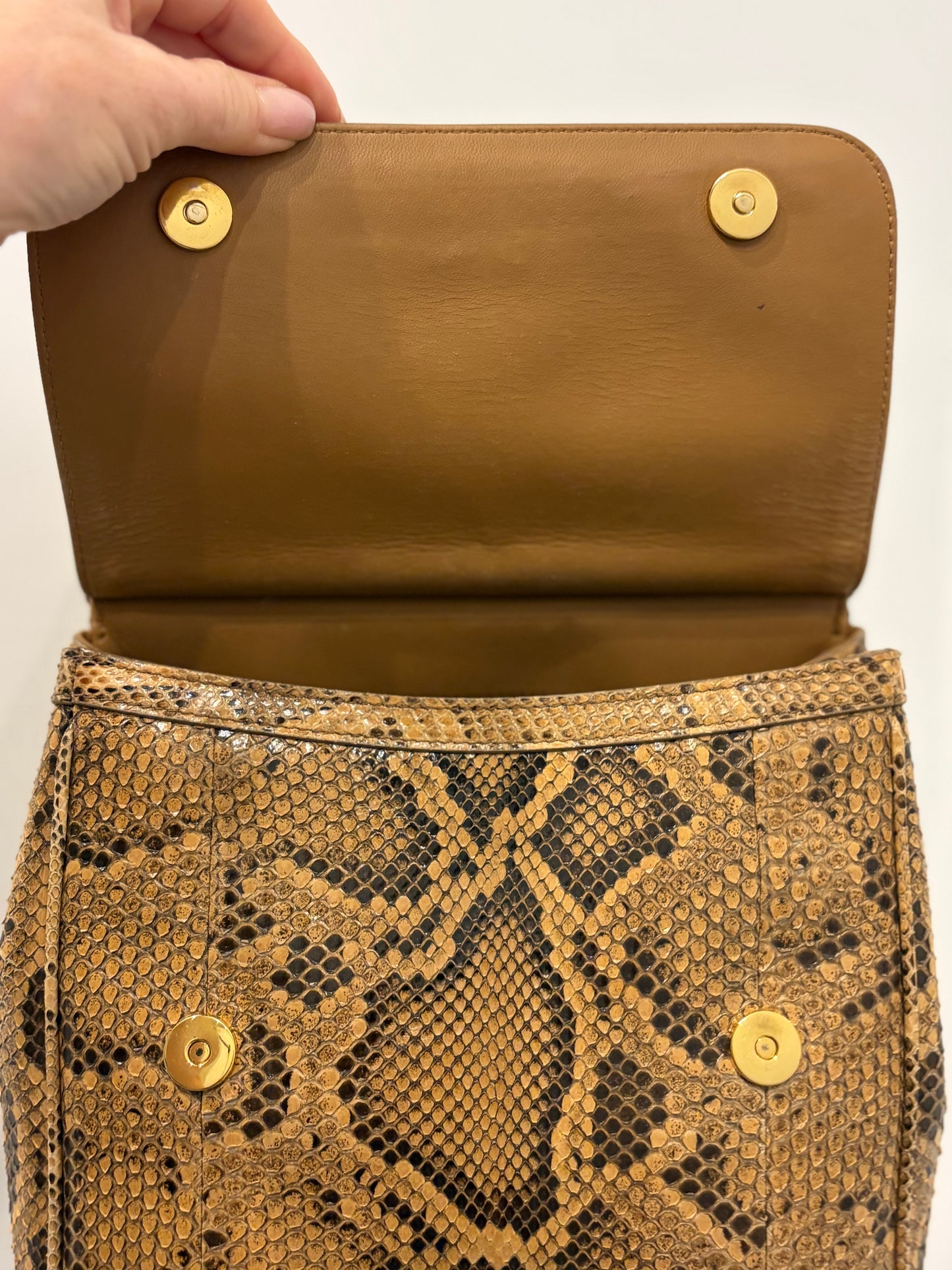 Dolce & Gabbana Vintage Python Snakeskin Satchel Bag