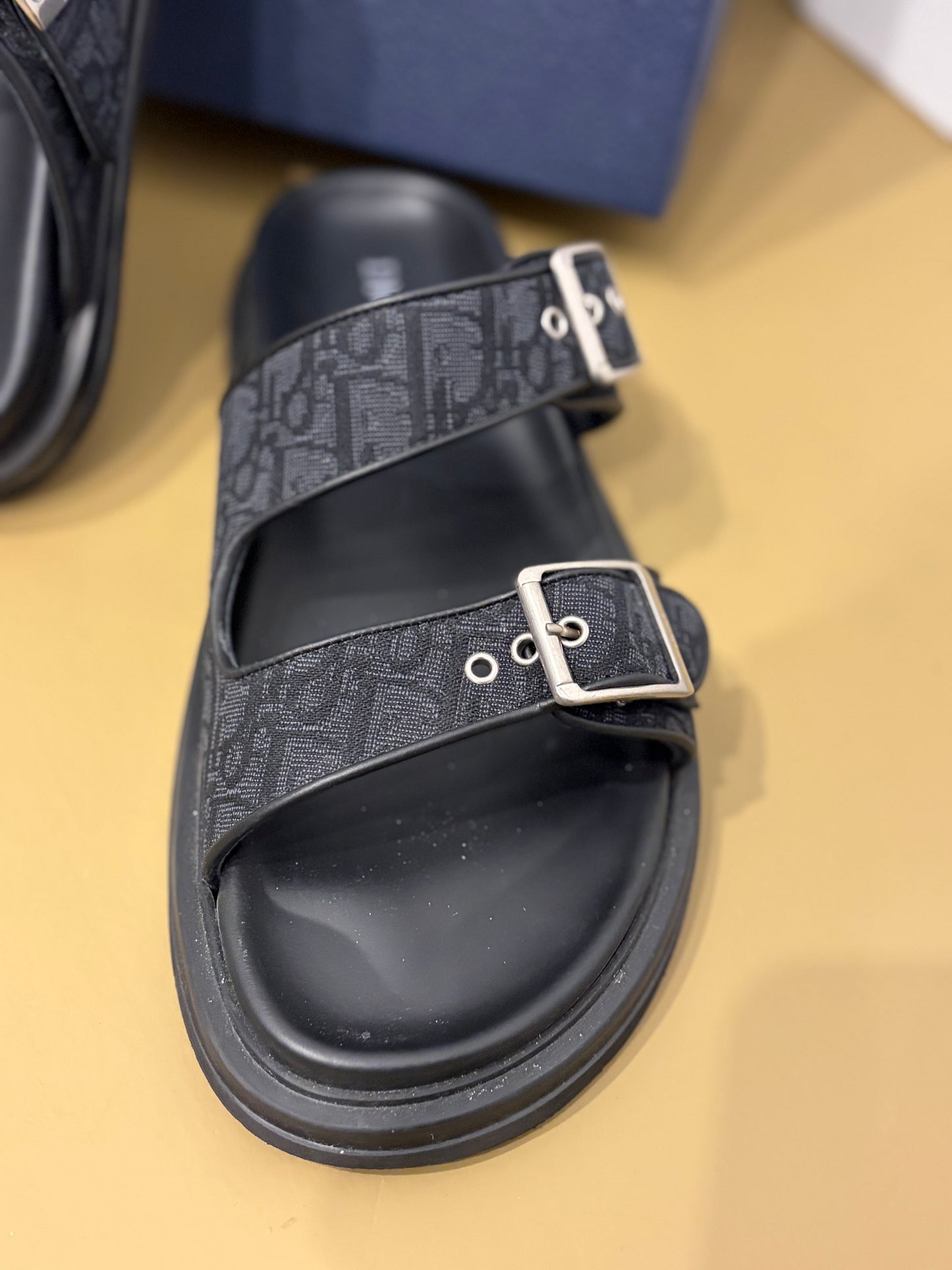 Dior Aqua Double Band Sandals Oblique Jacquard - Size 42