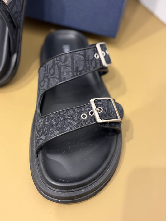 Dior Aqua Double Band Sandals Oblique Jacquard - Size 42