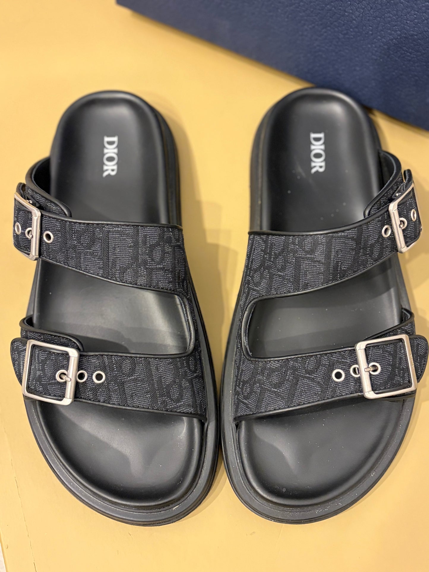 Dior Aqua Double Band Sandals Oblique Jacquard - Size 42