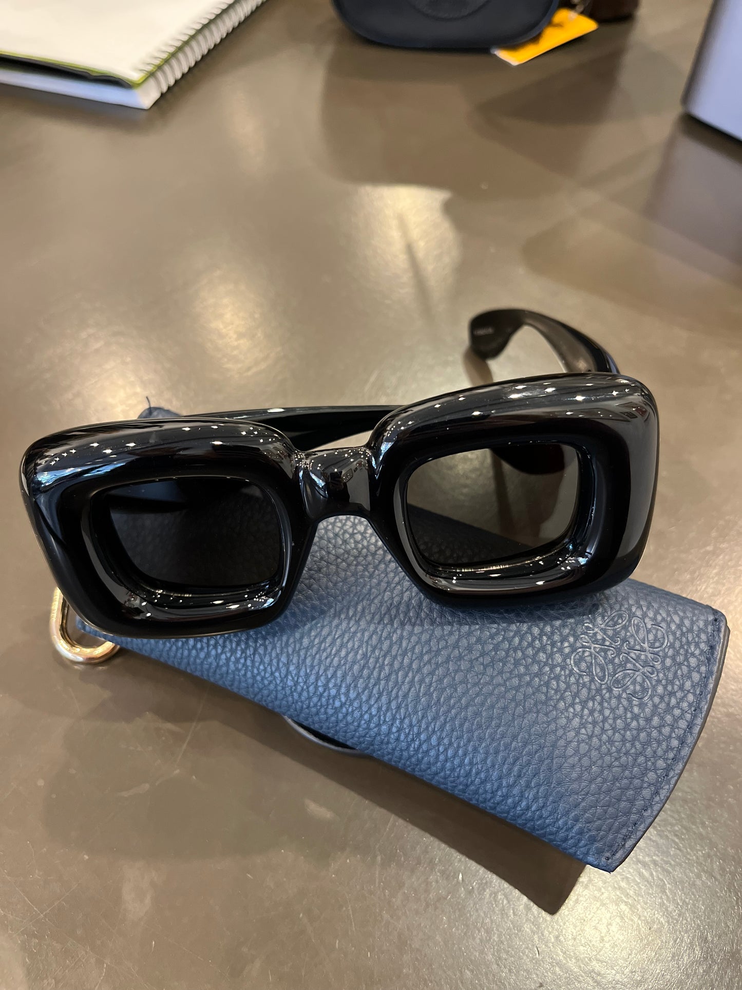 Loewe oversized square black sunglasses glossy black