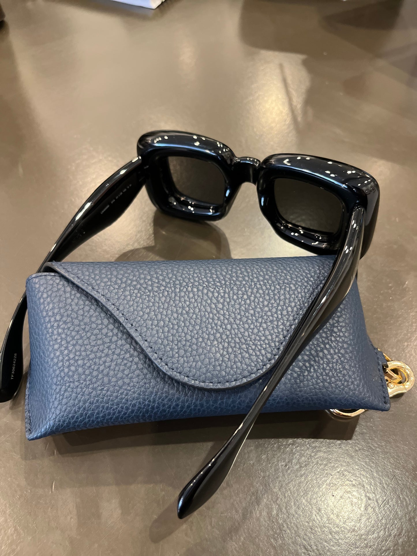 Loewe oversized square black sunglasses glossy black