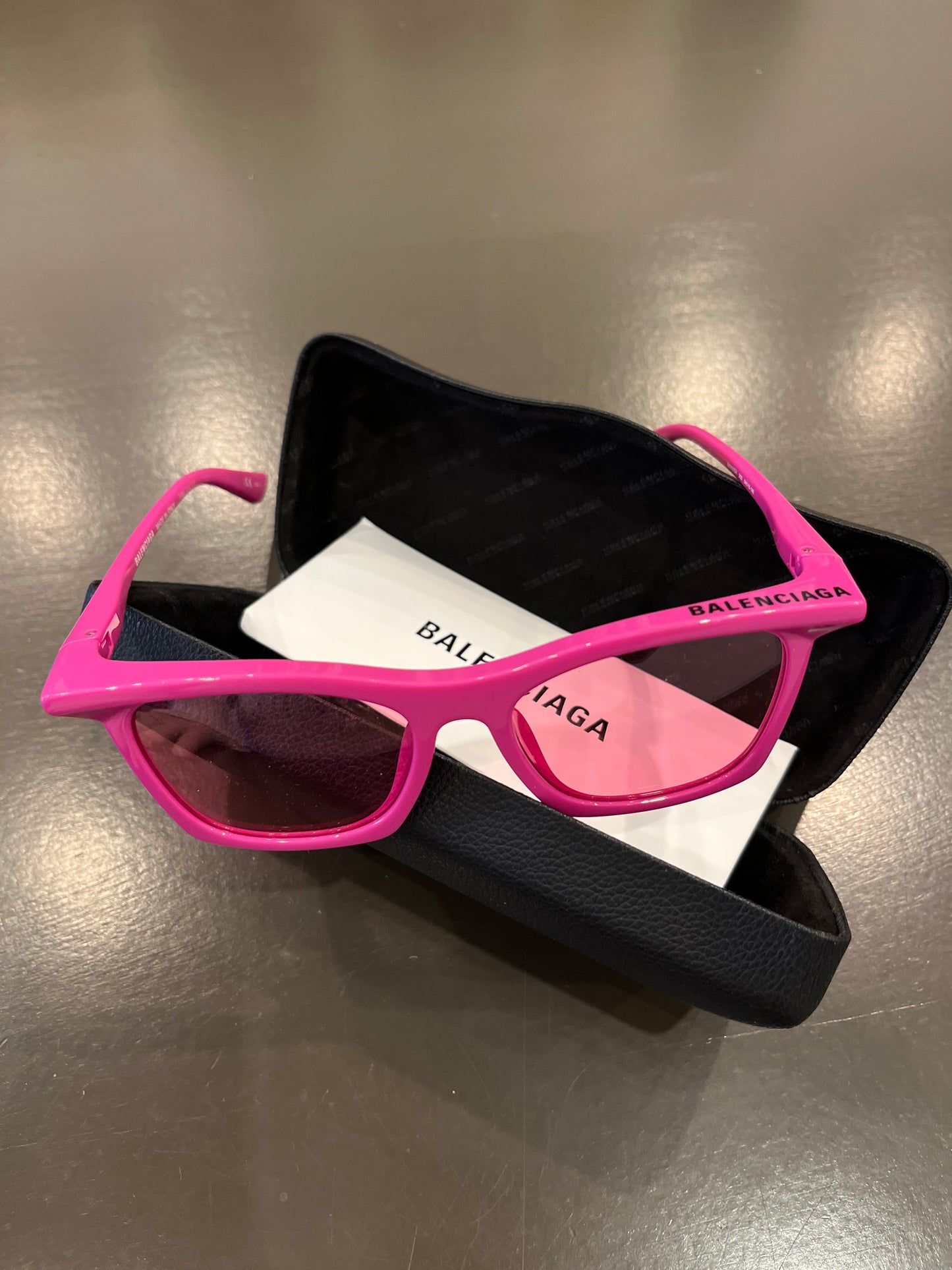 Balenciaga pink logo sunglasses