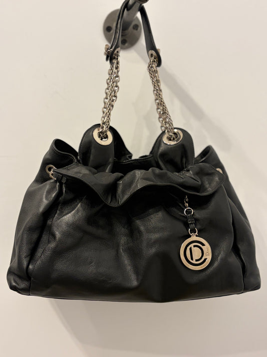 Christian Dior Black Le Trente Lambskin Gathered Tote with CD charm