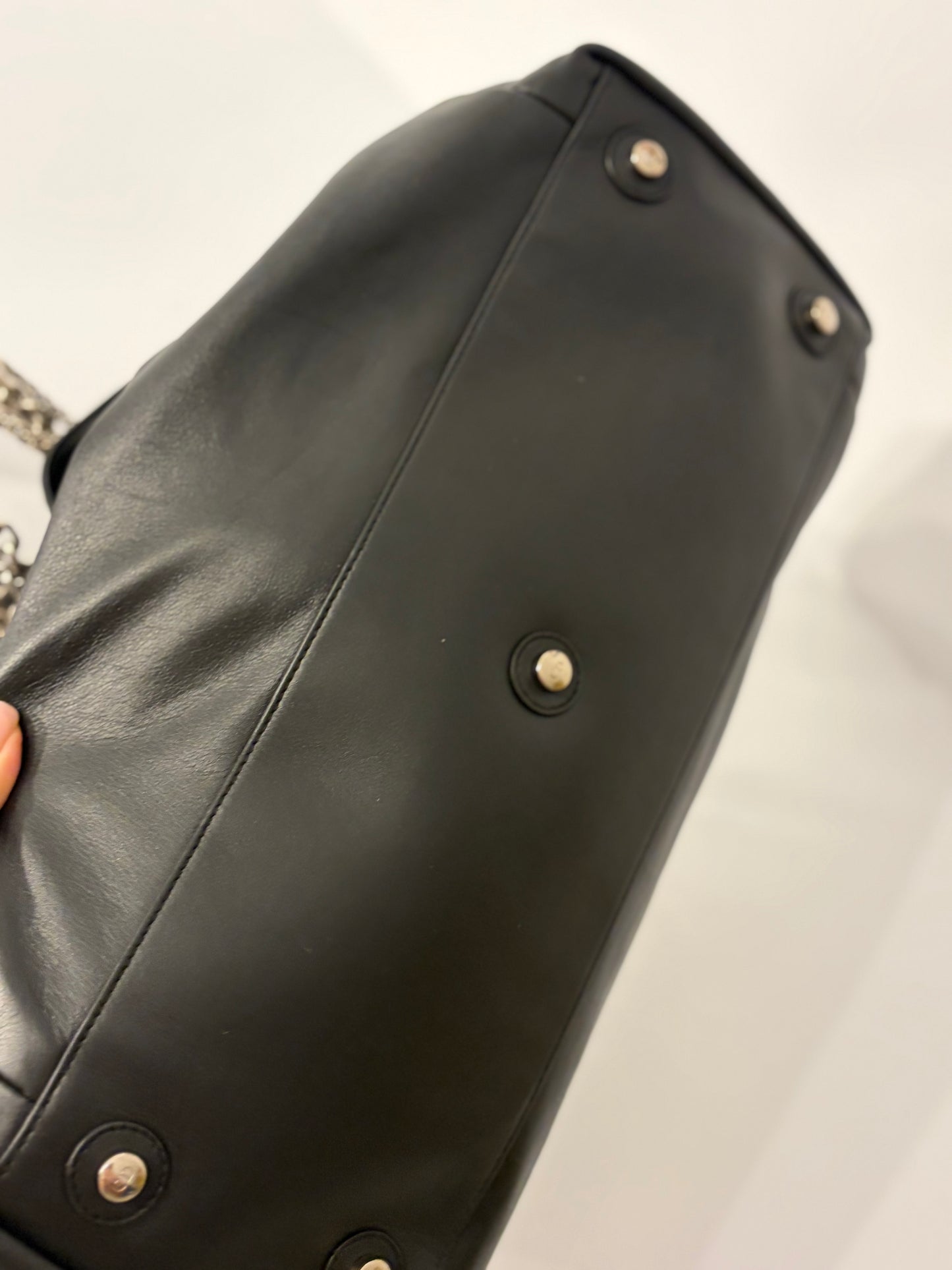 Christian Dior Black Le Trente Lambskin Gathered Tote with CD charm