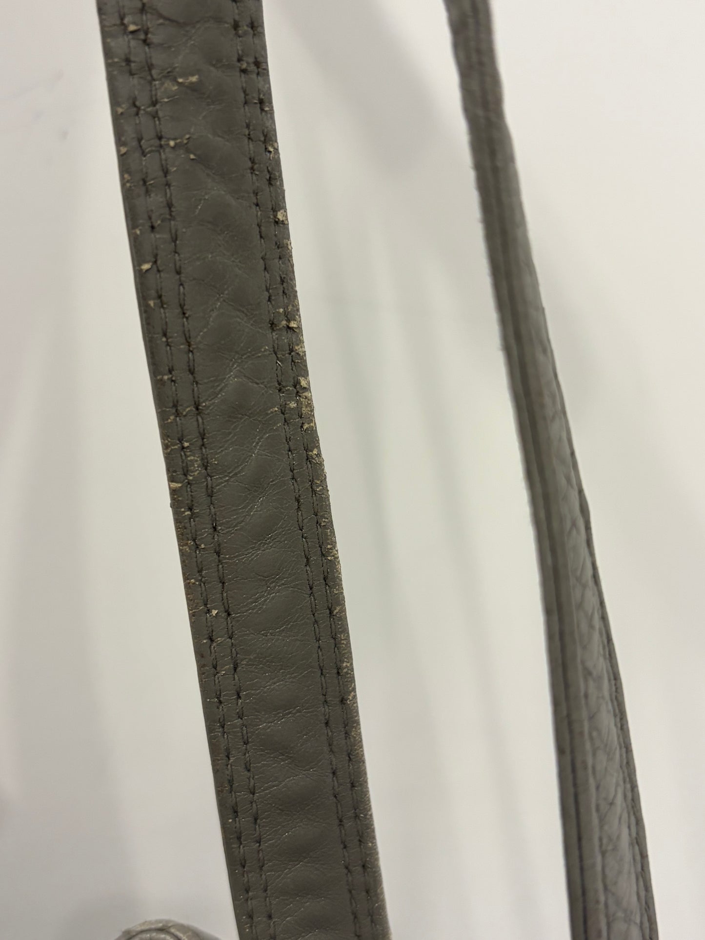 Christian Dior Cannage Gray Lambskin Drawstring Shoulder Bag
