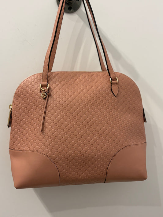 Gucci Guccissima Large Dome Tote Bag – Blush Pink Embossed Leather