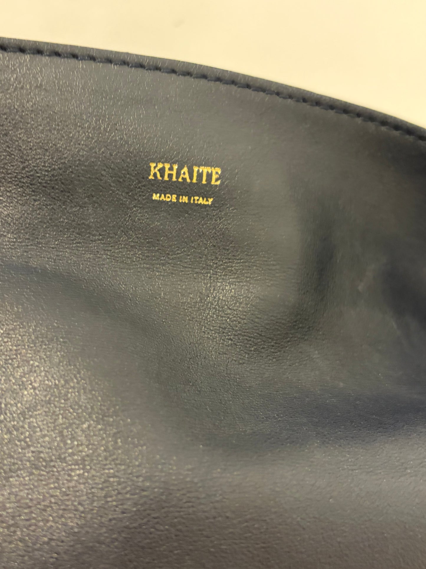 Khaite Black Leather Bucket Shoulder Bag Gold Hardware Made in Italy