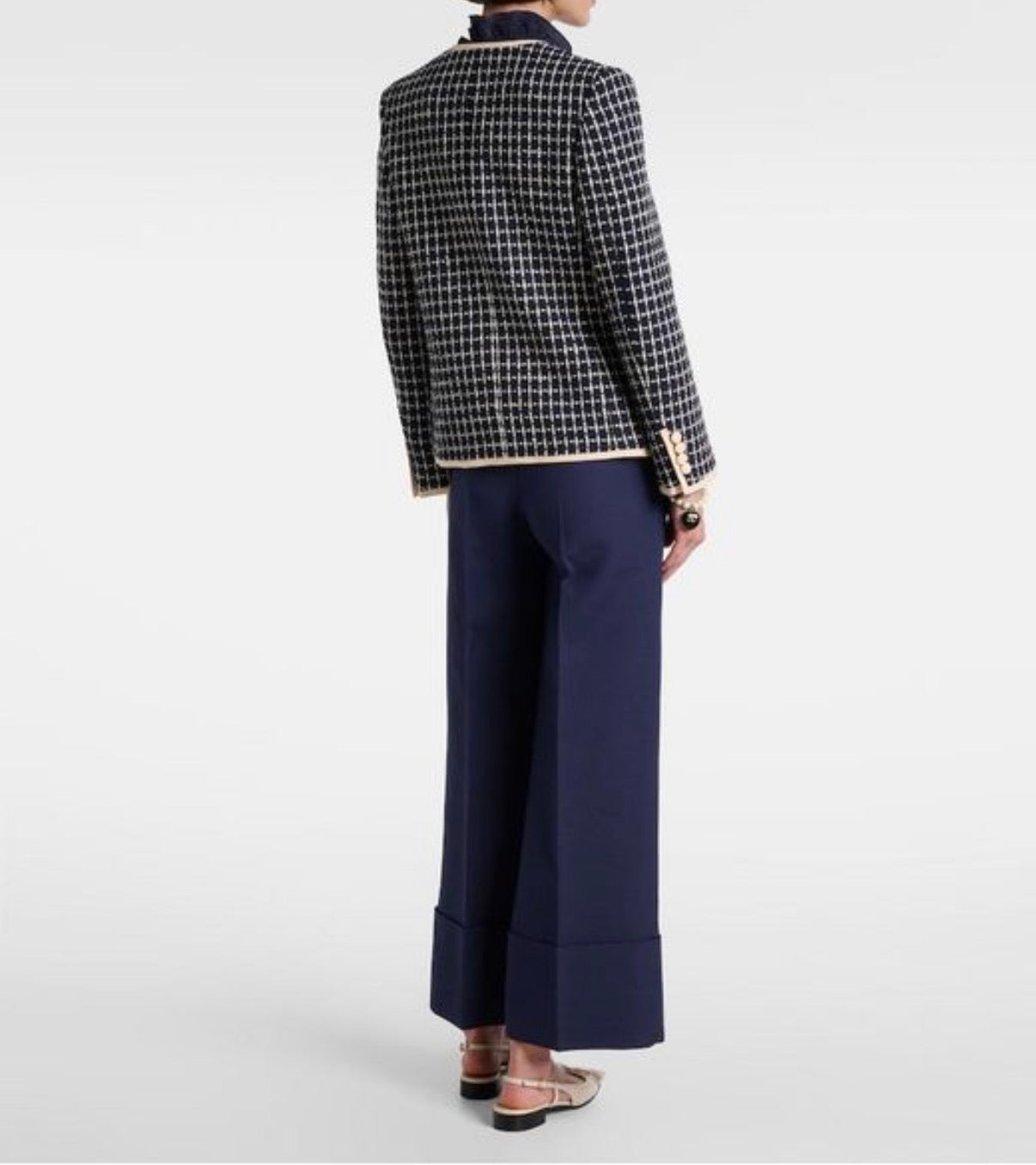 Valentino Navy & Ivory Bouclé Tweed Blazer NWT - IT 42