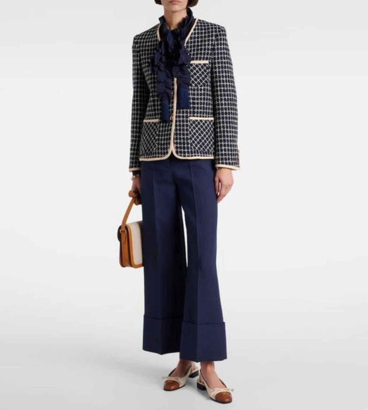 Valentino Navy & Ivory Bouclé Tweed Blazer NWT - IT 42