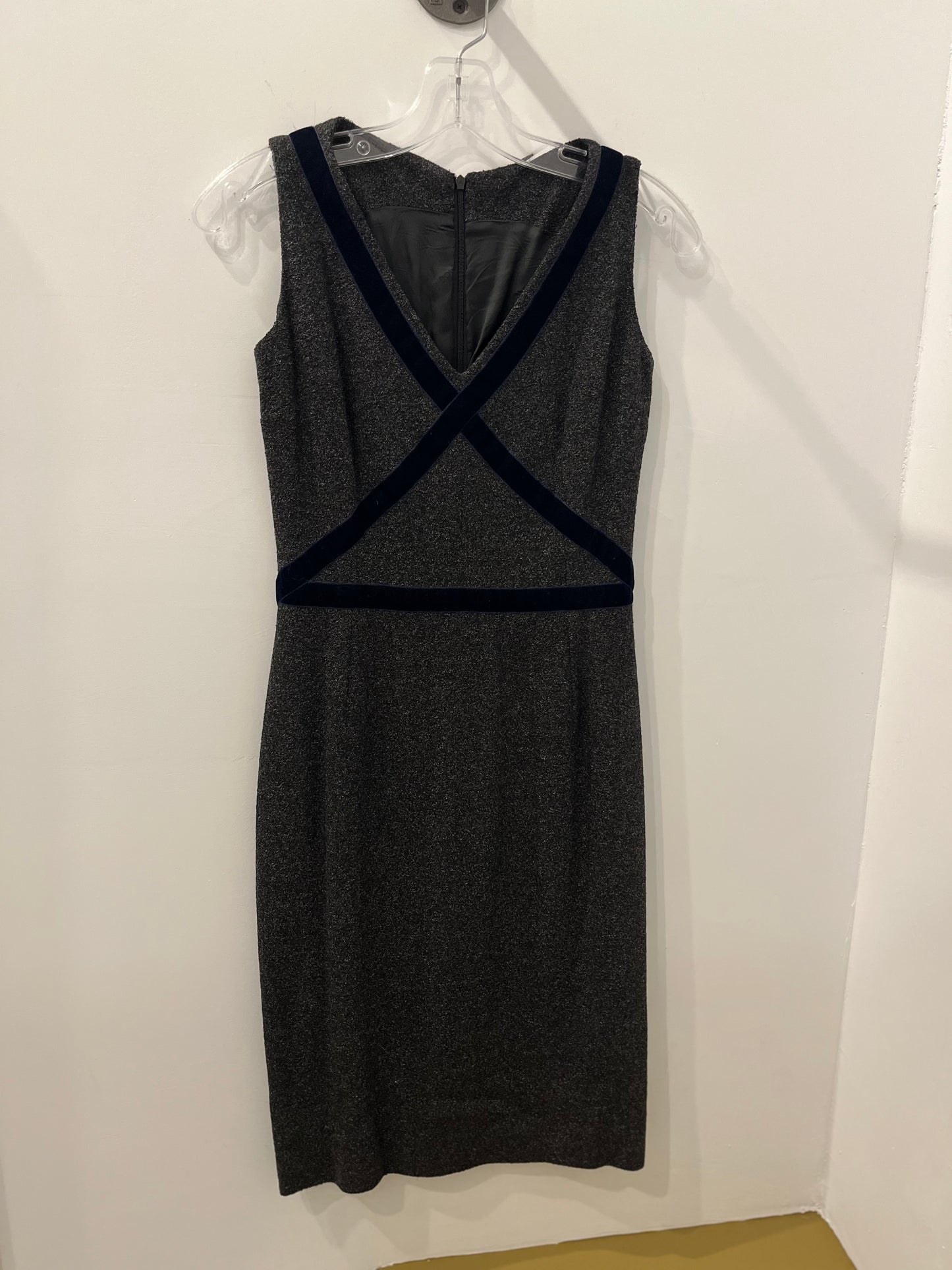 Dolce & Gabbana Sleeveless Wool Sheath Dress with Velvet Trim 2