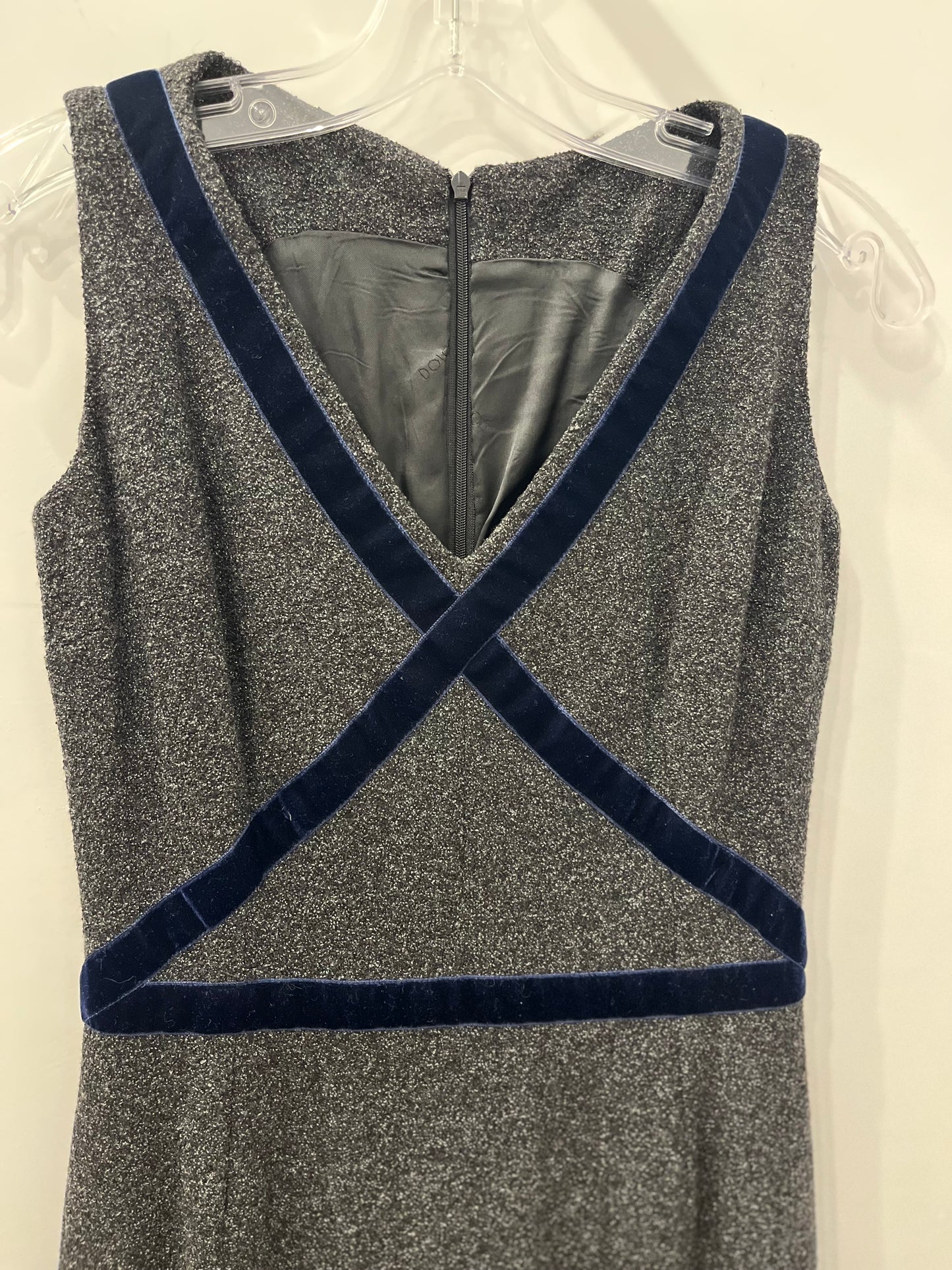 Dolce & Gabbana Sleeveless Wool Sheath Dress with Velvet Trim 2