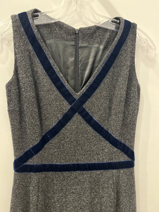 Dolce & Gabbana Sleeveless Wool Sheath Dress with Velvet Trim 2