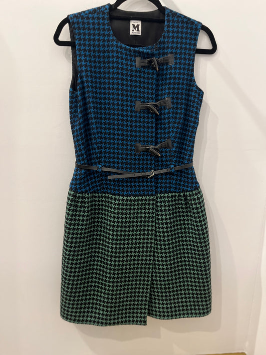 Missoni Sleeveless Wool Dress Color-block Houndstooth with Toggle Detail 4