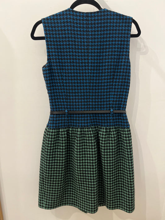 Missoni Sleeveless Wool Dress Color-block Houndstooth with Toggle Detail 4
