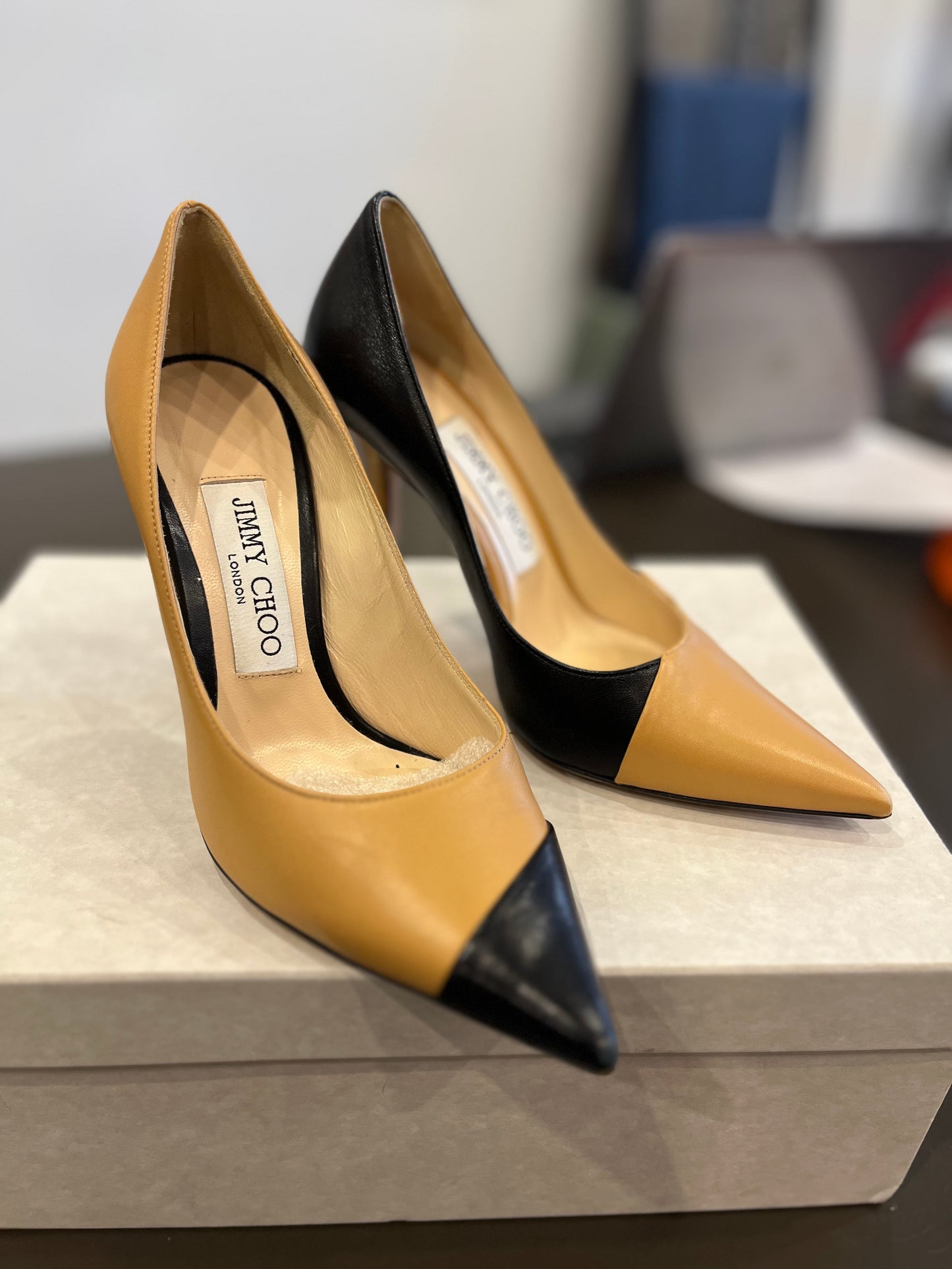 Jimmy Choo Love Asymmetric Nappa Pumps Size 35