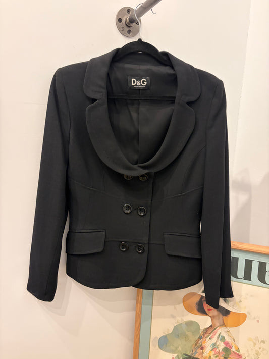 Dolce & Gabanna Black Tailored Cropped Blazer - IT 44
