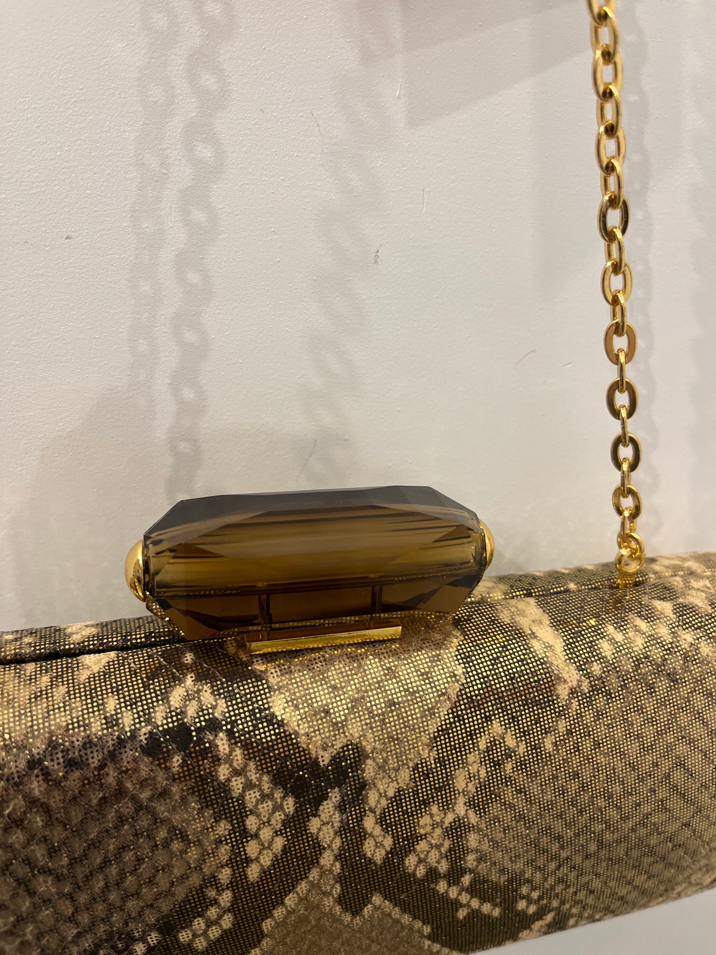 Judith Lieber overture slim rectangle gold evening bag