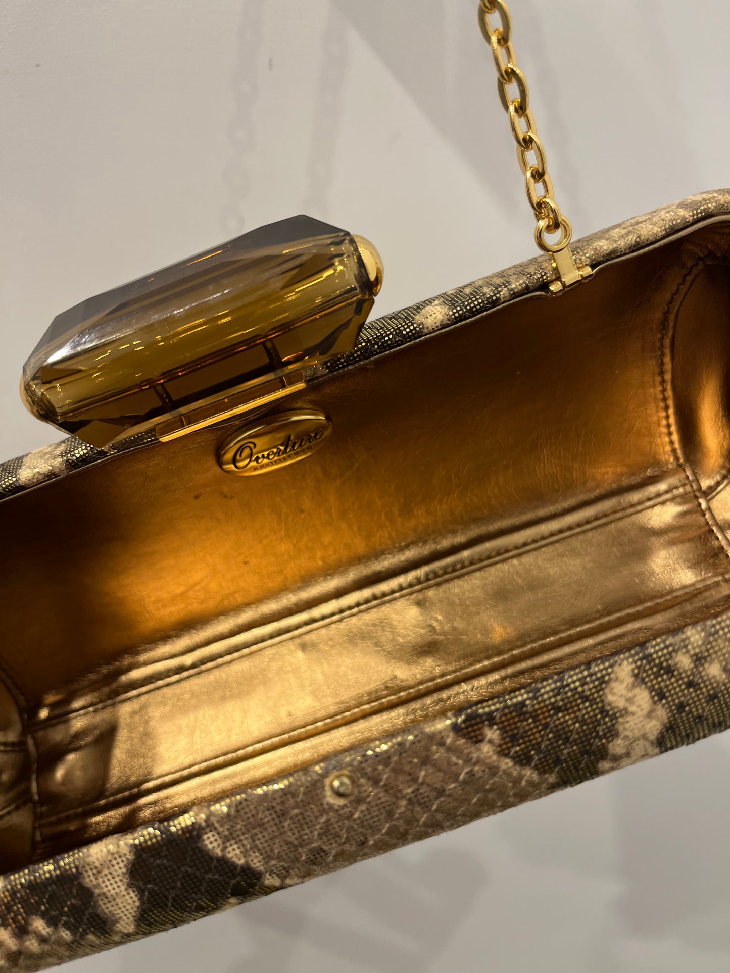 Judith Lieber overture slim rectangle gold evening bag