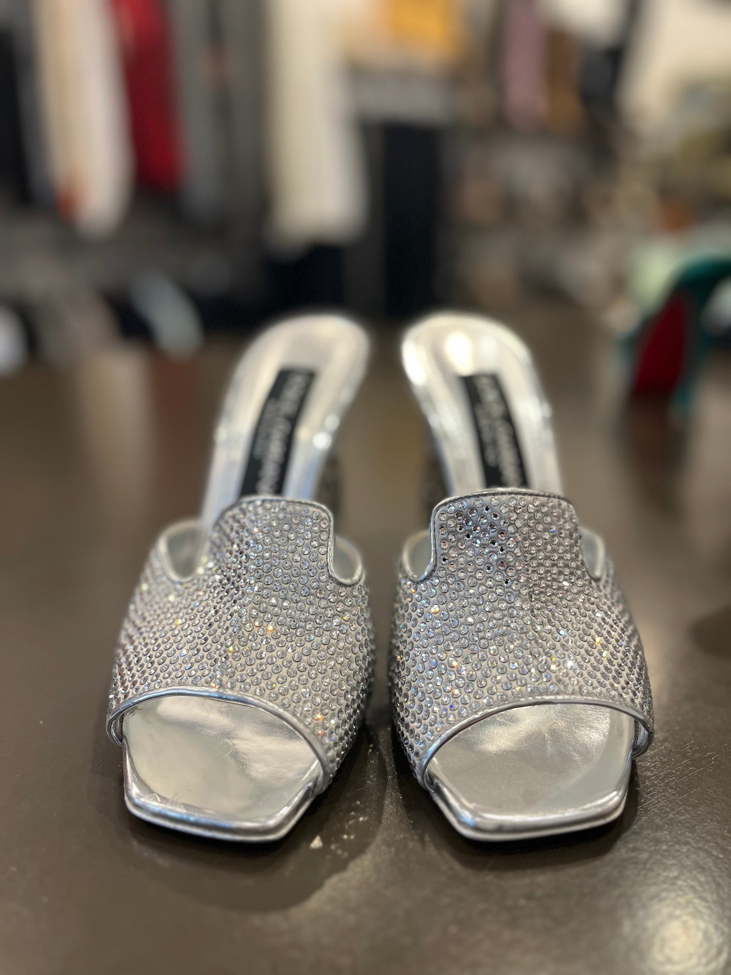 Dolce & Gabbana crystal-embellished logo-heel mule sandals 37.5