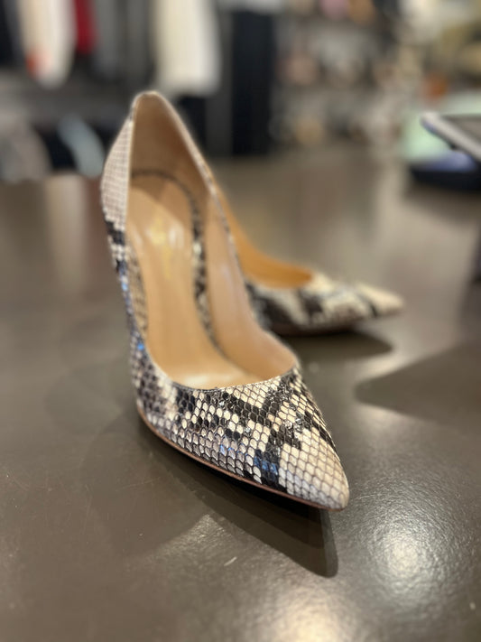 Gianvito Rossi python-embossed pointed-toe pumps 38