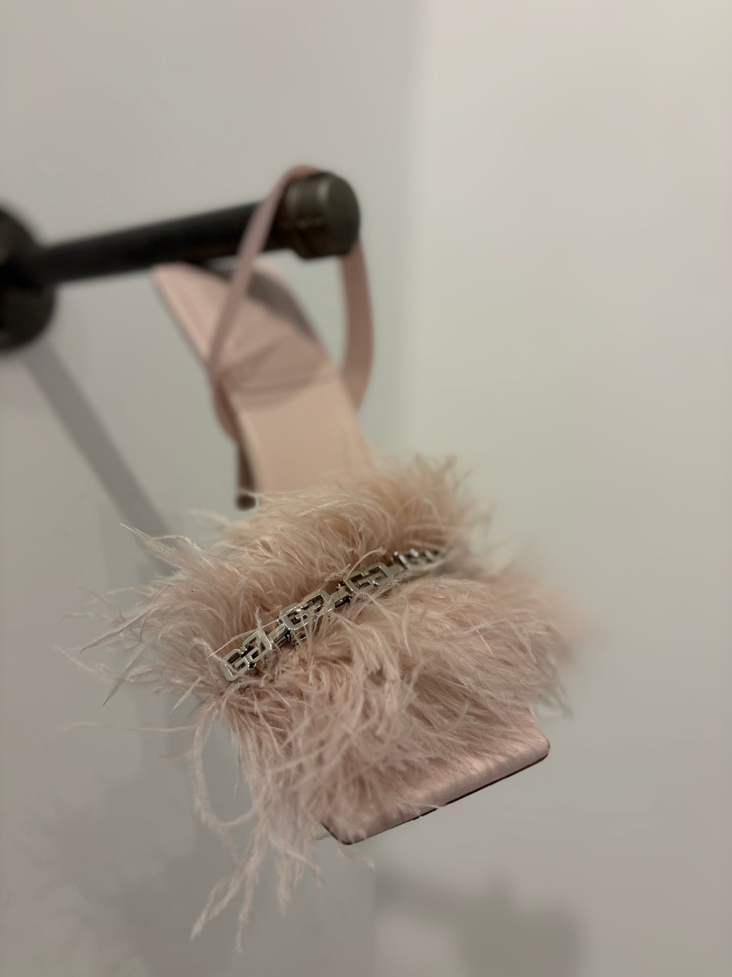 Givenchy Light Pink Feather Slingback Sandals - Size 38