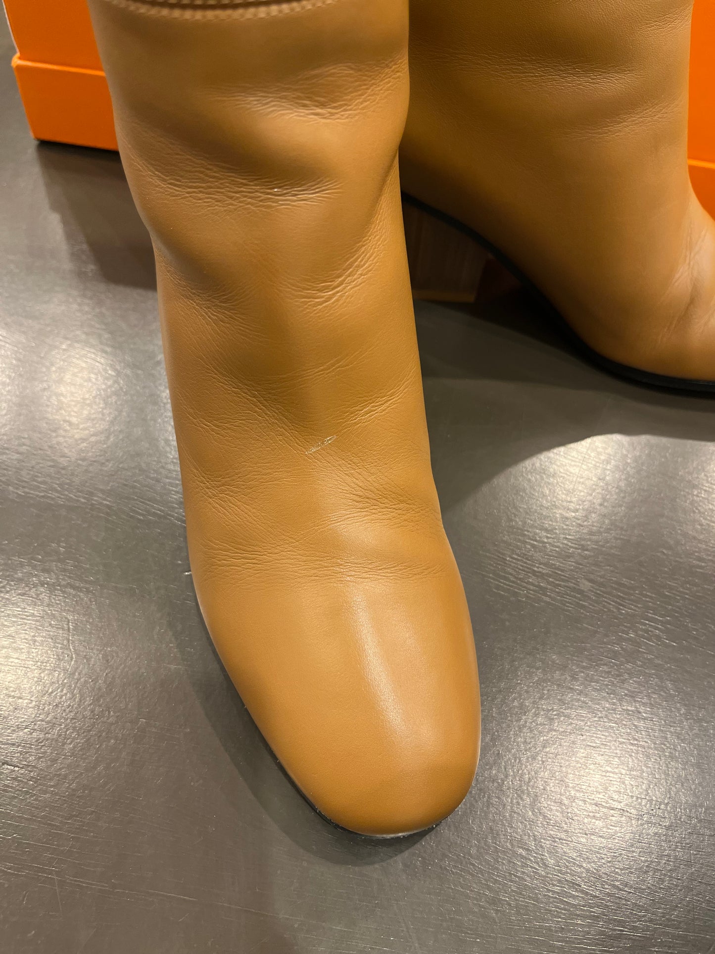 Hermès “New Jersey” Calfskin Boots – Palissandre – Size 38