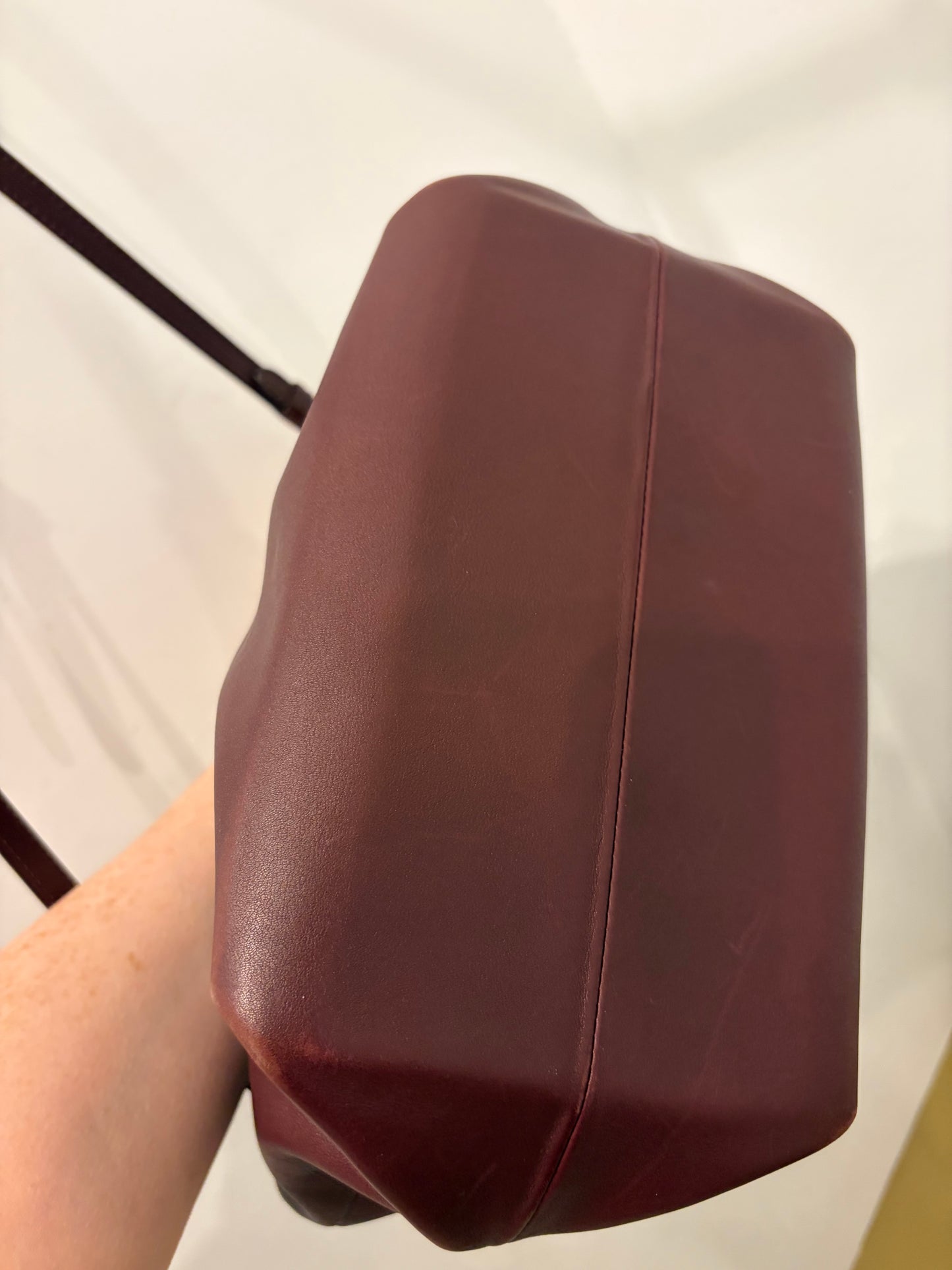 Khaite Leather Augusta Burgundy Leather Shouder Bag