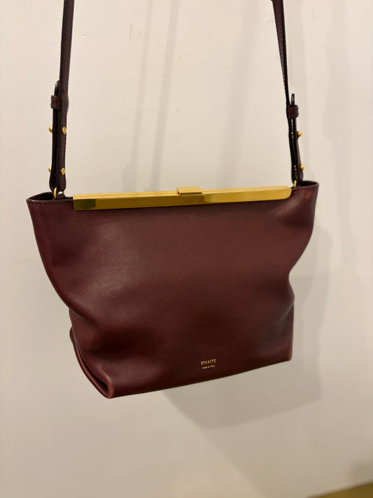 Khaite Leather Augusta Burgundy Leather Shouder Bag