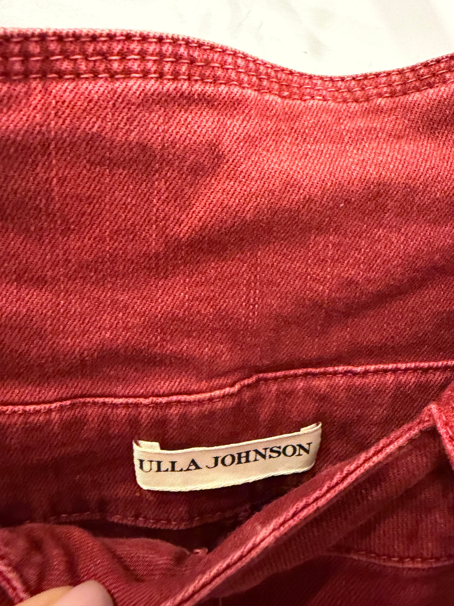 Ulla Johnson Burgundy Belted Barrel Leg Utility Jeans High Rise - 10