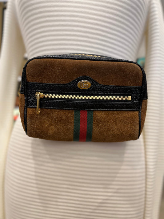 Gucci GG Marmont suede Ophidia belt bag