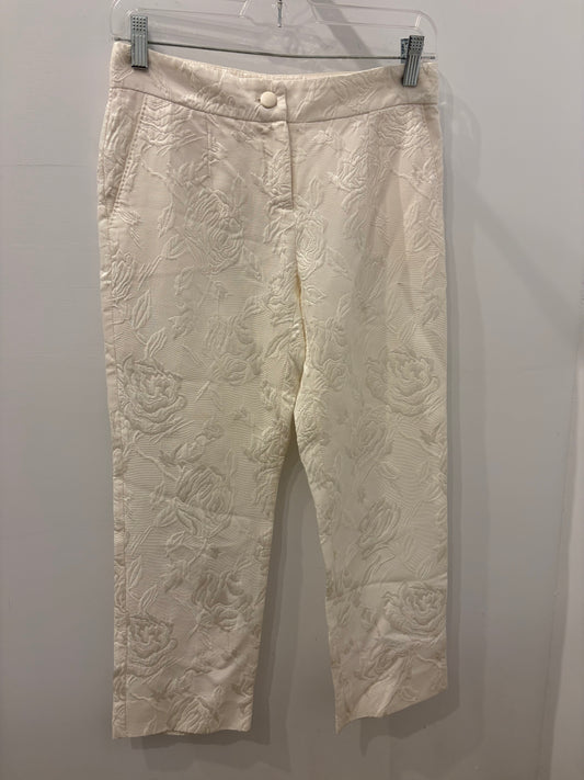 Dolce & Gabbana Ivory Floral Jacquard Cropped Trousers - Size 36