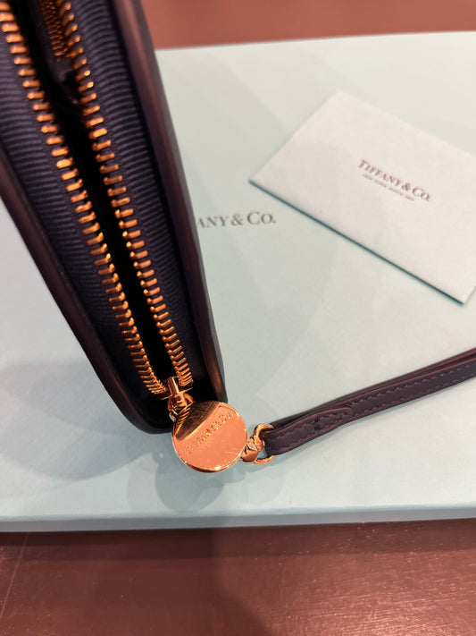 Tiffany & Co. Leather Zip Clutch